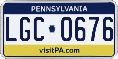 PA license plate LGC0676