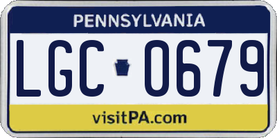 PA license plate LGC0679