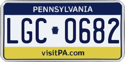 PA license plate LGC0682