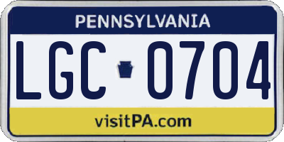 PA license plate LGC0704