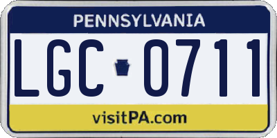 PA license plate LGC0711