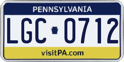 PA license plate LGC0712