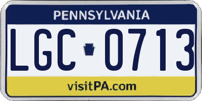 PA license plate LGC0713