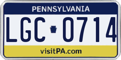 PA license plate LGC0714