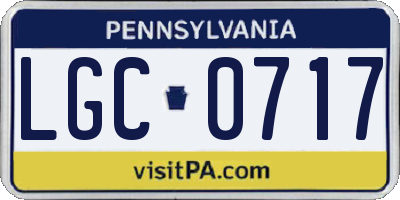 PA license plate LGC0717