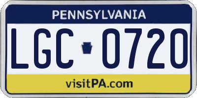 PA license plate LGC0720