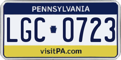PA license plate LGC0723