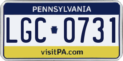 PA license plate LGC0731