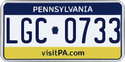 PA license plate LGC0733