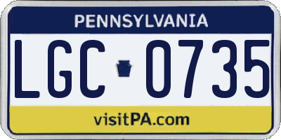 PA license plate LGC0735