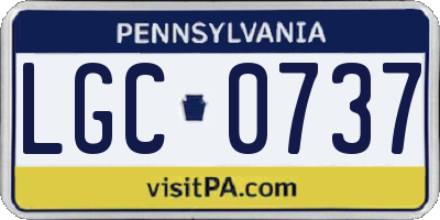 PA license plate LGC0737