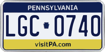 PA license plate LGC0740