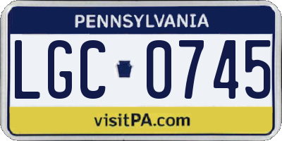 PA license plate LGC0745