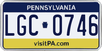 PA license plate LGC0746