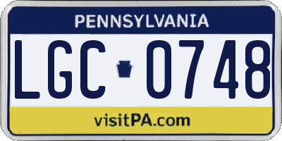 PA license plate LGC0748
