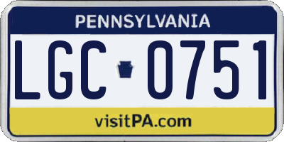PA license plate LGC0751
