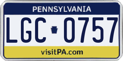 PA license plate LGC0757