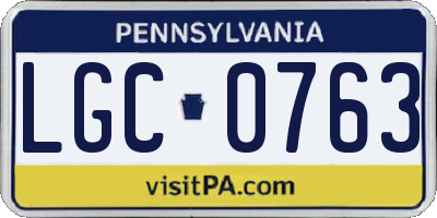 PA license plate LGC0763
