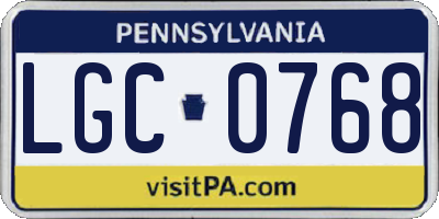 PA license plate LGC0768