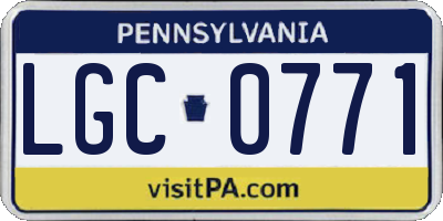 PA license plate LGC0771
