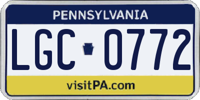 PA license plate LGC0772
