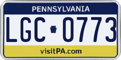 PA license plate LGC0773