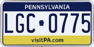 PA license plate LGC0775