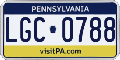 PA license plate LGC0788