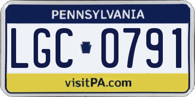 PA license plate LGC0791