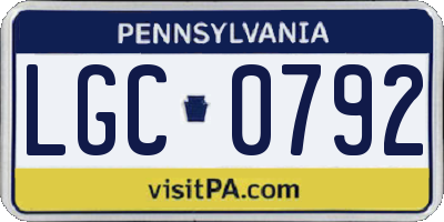 PA license plate LGC0792