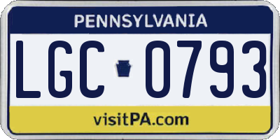 PA license plate LGC0793