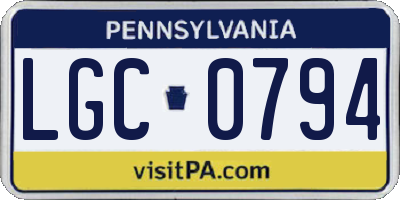PA license plate LGC0794