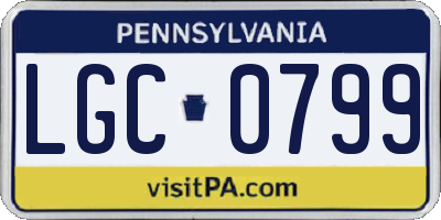 PA license plate LGC0799