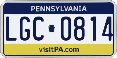 PA license plate LGC0814