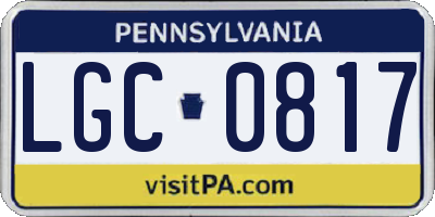 PA license plate LGC0817