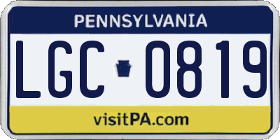 PA license plate LGC0819