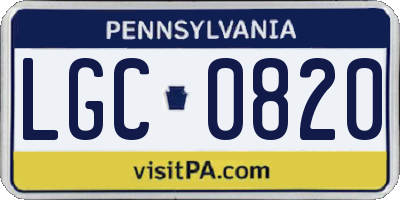 PA license plate LGC0820
