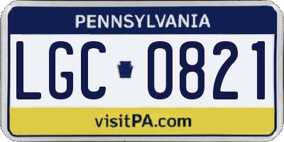 PA license plate LGC0821