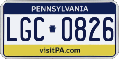 PA license plate LGC0826