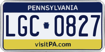PA license plate LGC0827