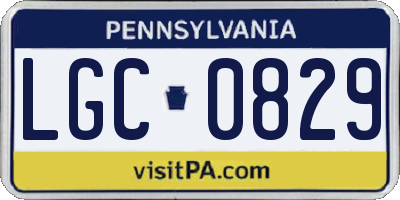 PA license plate LGC0829