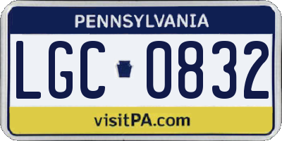 PA license plate LGC0832