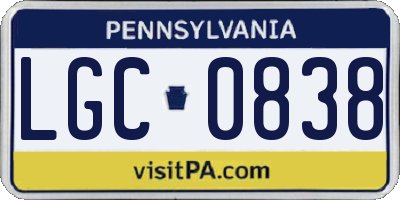 PA license plate LGC0838
