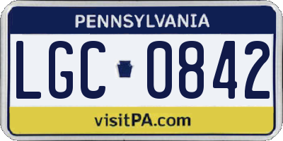 PA license plate LGC0842