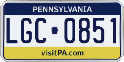 PA license plate LGC0851
