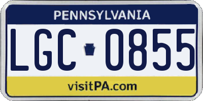 PA license plate LGC0855