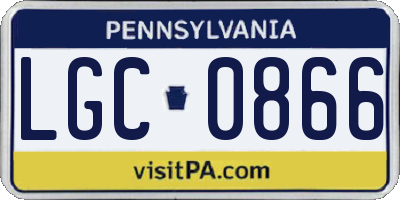 PA license plate LGC0866