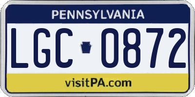 PA license plate LGC0872