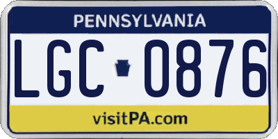 PA license plate LGC0876