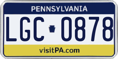 PA license plate LGC0878